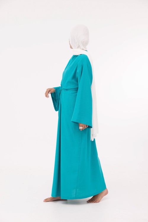 Robe Ally en lin turquoise