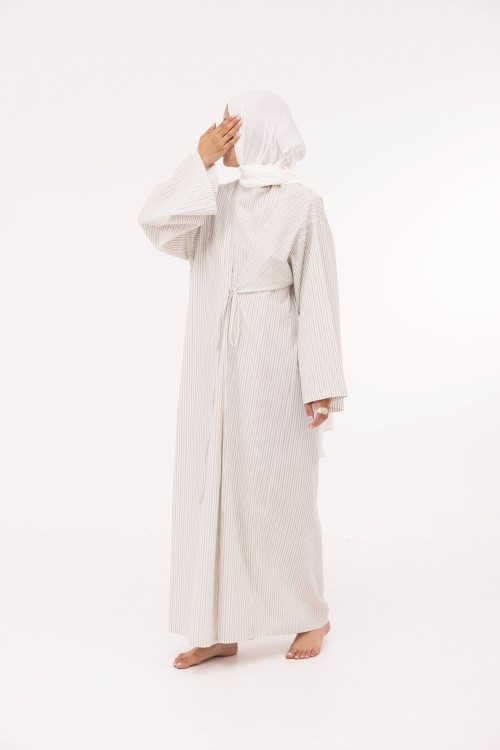 Robe Ally en popeline blanc rayé