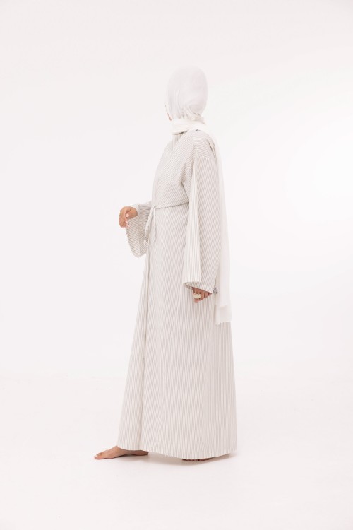 Robe Ally en popeline blanc rayé