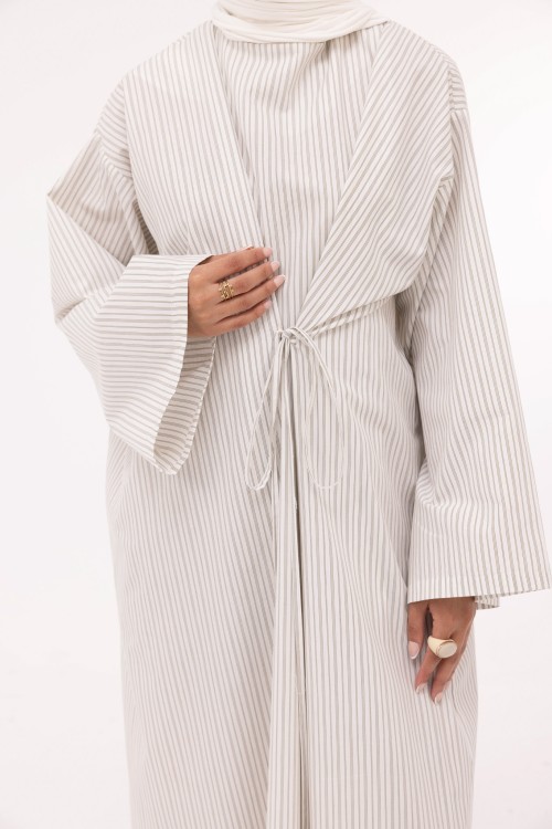 Robe Ally en popeline blanc rayé