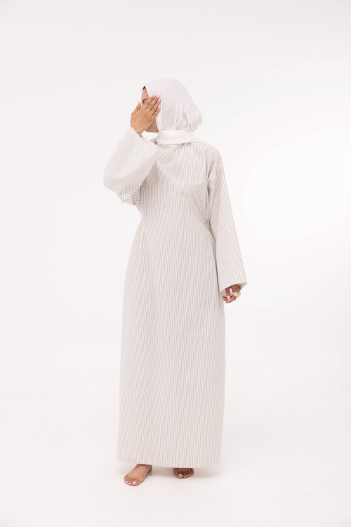 Robe Ally en popeline blanc rayé