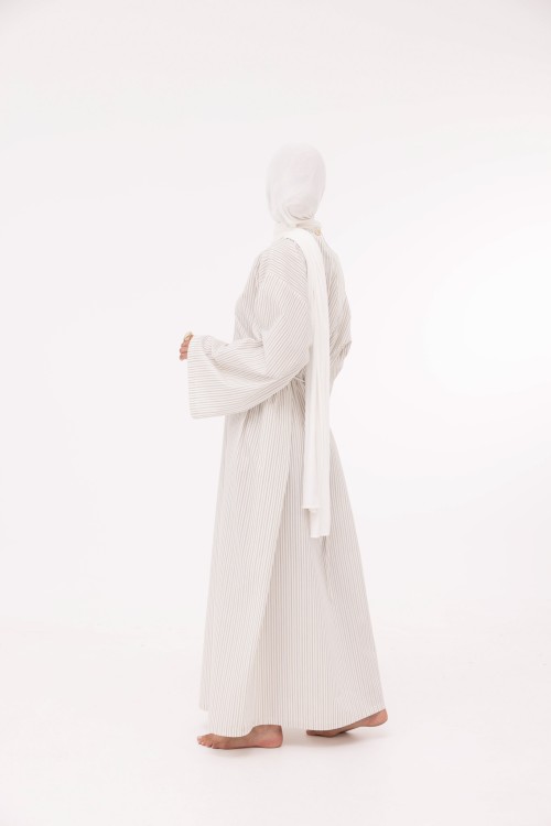 Robe Ally en popeline blanc rayé