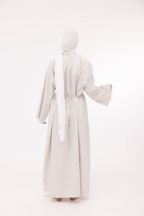 Robe Ally en popeline blanc rayé