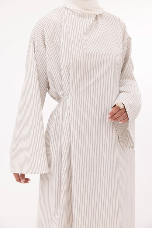 Robe Ally en popeline blanc rayé