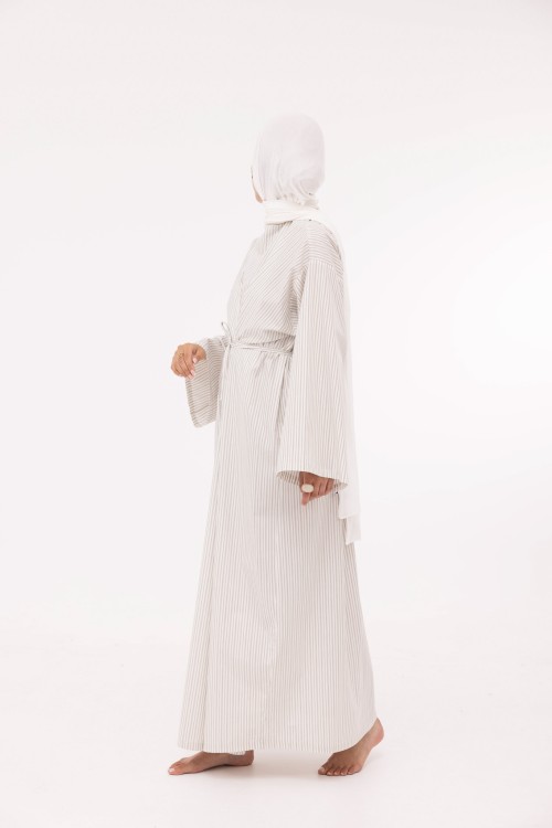 Robe Ally en popeline blanc rayé