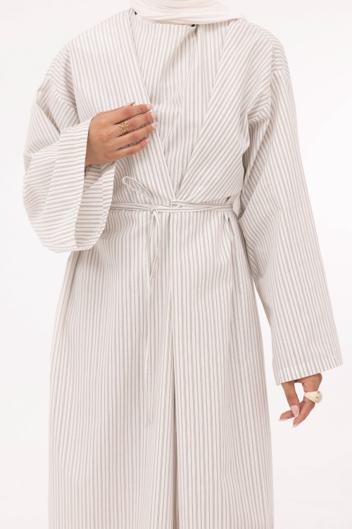 Robe Ally en popeline blanc rayé