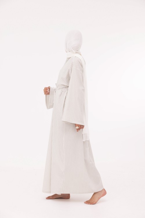 Robe Ally en popeline blanc rayé