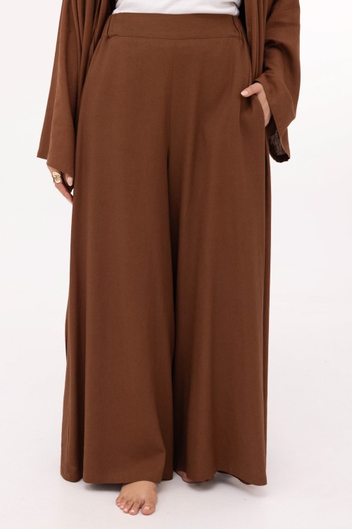 Ensemble Louny en lin marron