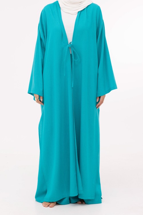 Ensemble Louny en lin turquoise