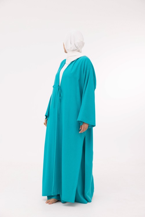 Ensemble Louny en lin turquoise
