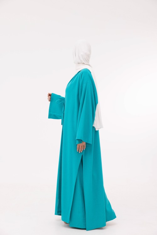 Ensemble Louny en lin turquoise