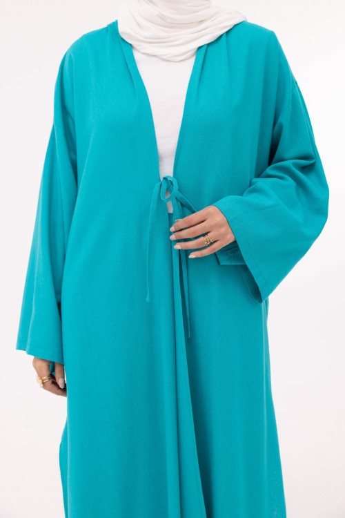 Ensemble Louny en lin turquoise
