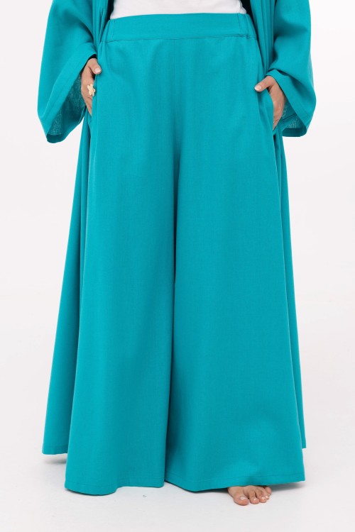 Ensemble Louny en lin turquoise