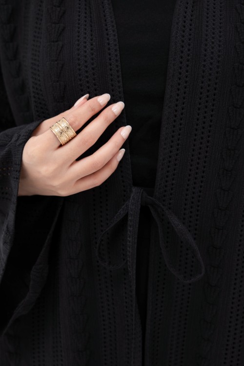 Abaya Louny en crochet noir