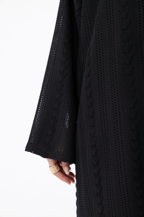 Abaya Louny en crochet noir
