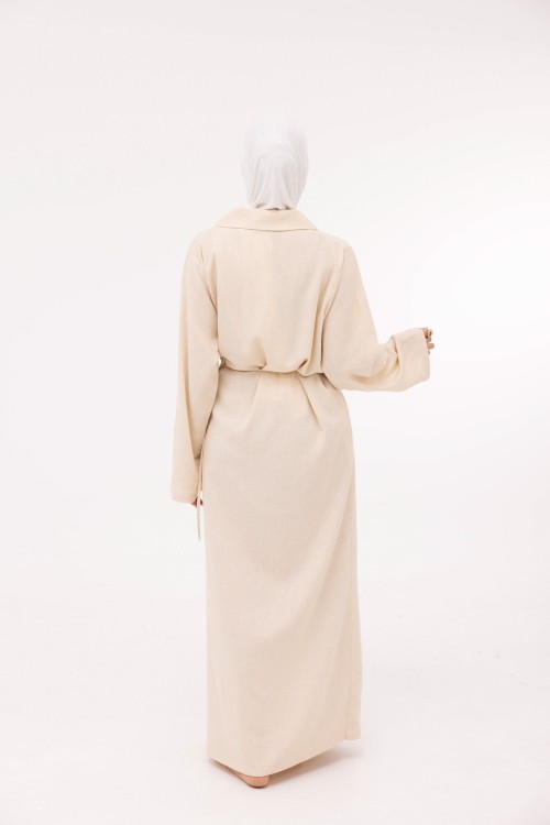 Robe Laurie en lin beige chiné