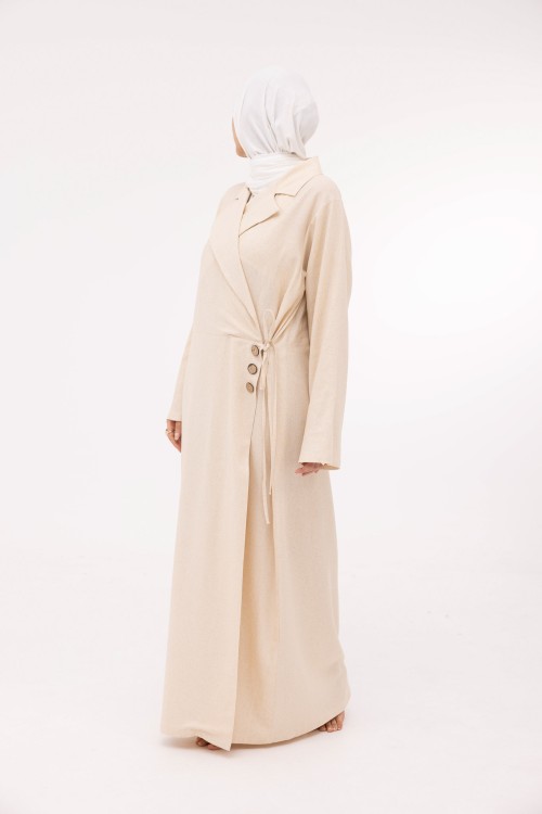 Robe Laurie en lin beige chiné