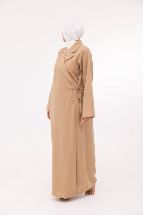 Robe Laurie en lin beige foncé