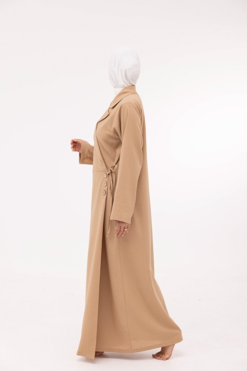 Robe Laurie en lin beige foncé