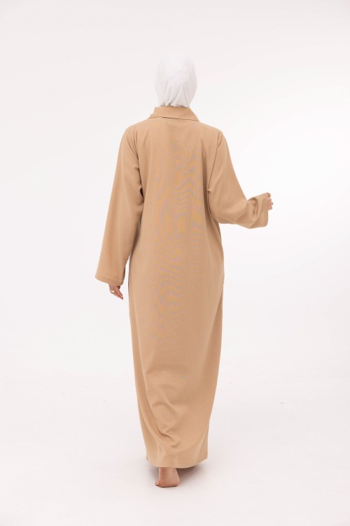 Robe Laurie en lin beige foncé