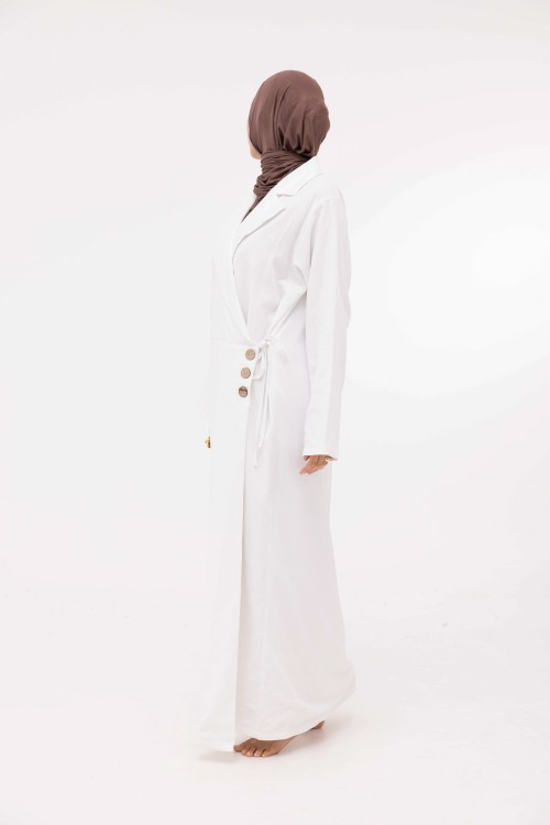 Robe Laurie en lin blanc