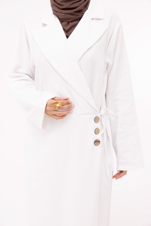 Robe Laurie en lin blanc