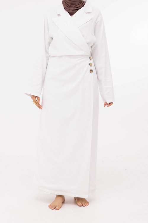 Robe Laurie en lin blanc