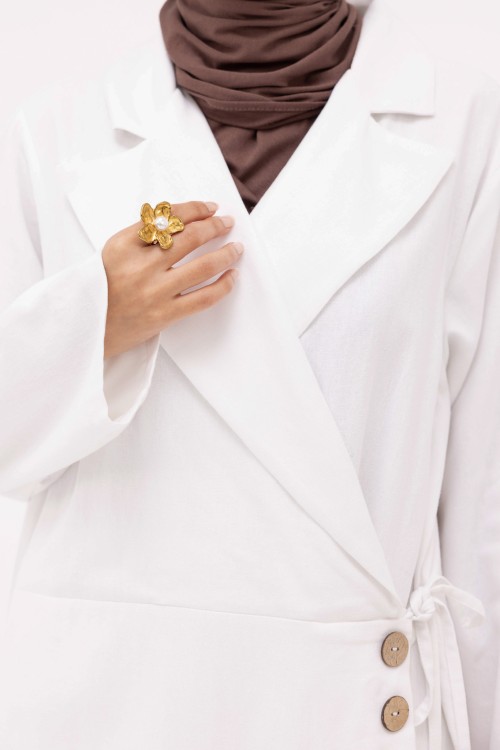 Robe Laurie en lin blanc