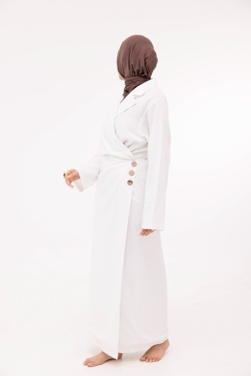 Robe Laurie en lin blanc