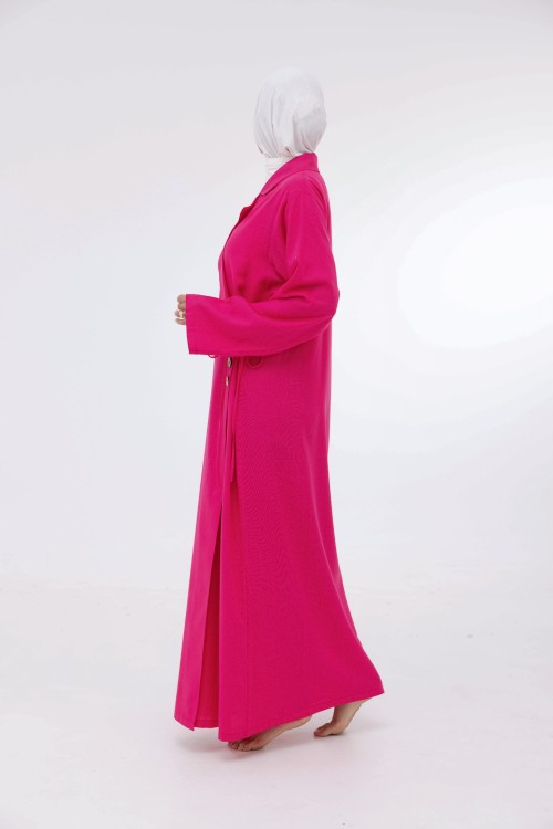 Robe Laurie en lin fushia