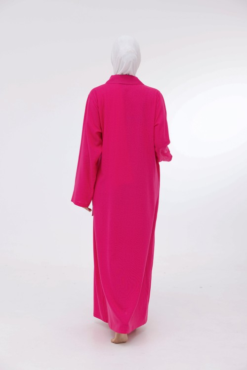 Robe Laurie en lin fushia