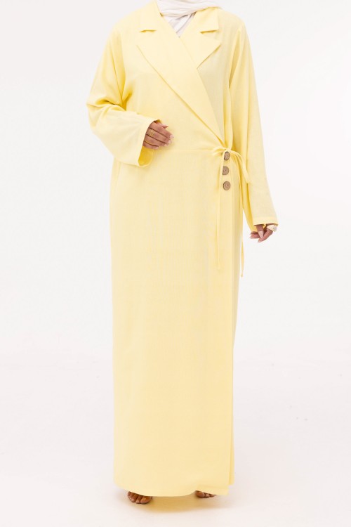 Robe Laurie en lin jaune
