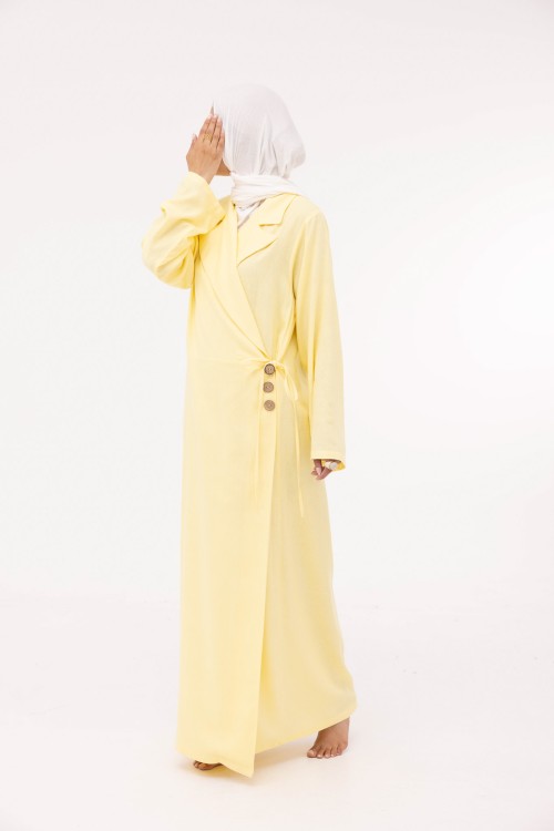 Robe Laurie en lin jaune
