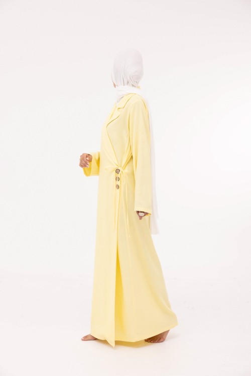 Robe Laurie en lin jaune