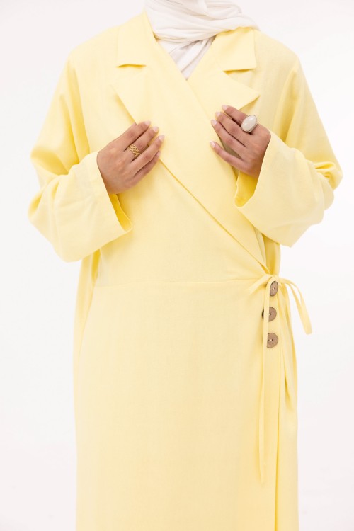 Robe Laurie en lin jaune