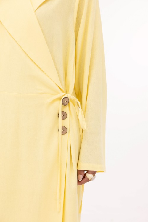 Robe Laurie en lin jaune
