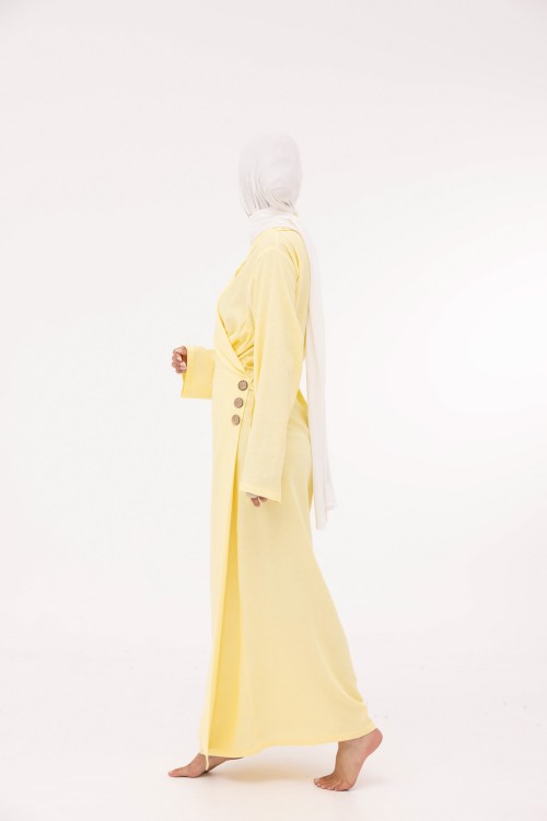 Robe Laurie en lin jaune