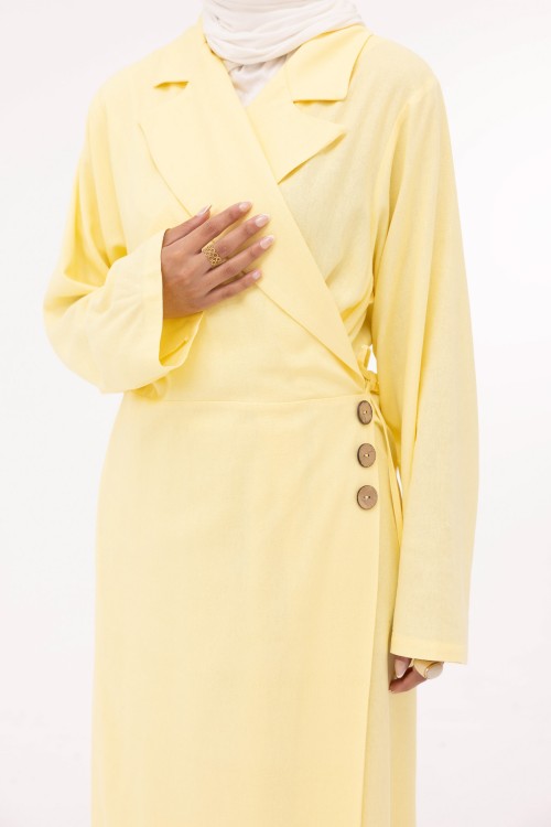Robe Laurie en lin jaune