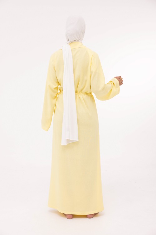 Robe Laurie en lin jaune