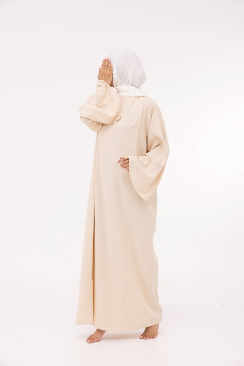 Robe Marya en lin beige chiné