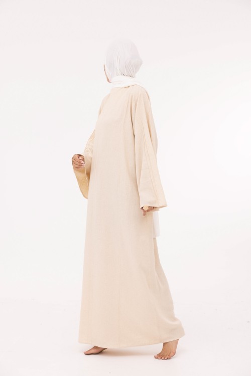 Robe Marya en lin beige chiné