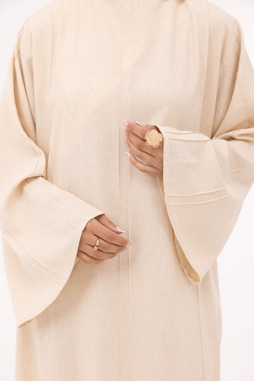Robe Marya en lin beige chiné