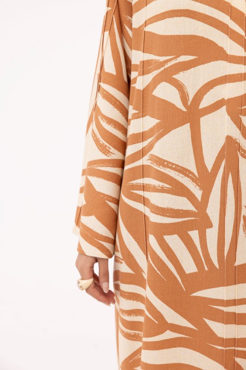 Robe Marya en lin imprimé terra