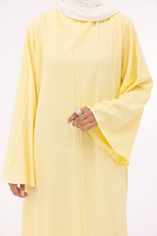 Robe Marya en lin jaune