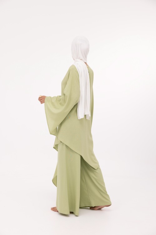 Ensemble Cataleya en lin vert