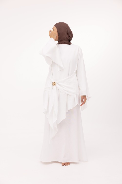Ensemble Cataleya en lin blanc