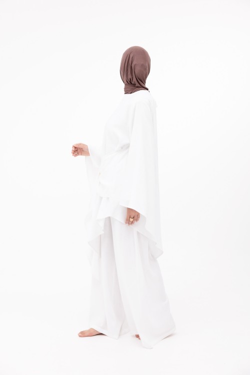 Ensemble Cataleya en lin blanc