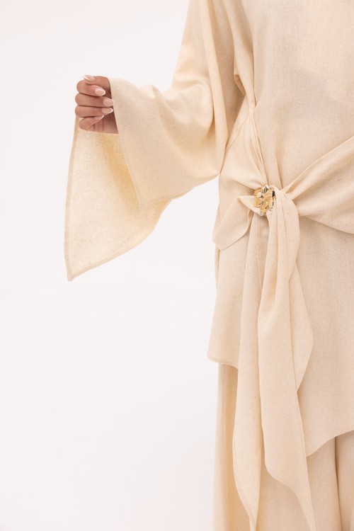 Ensemble Cataleya en lin beige chiné