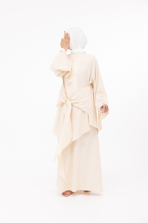 Ensemble Cataleya en lin beige chiné