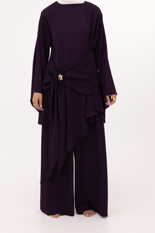 Ensemble Cataleya aubergine